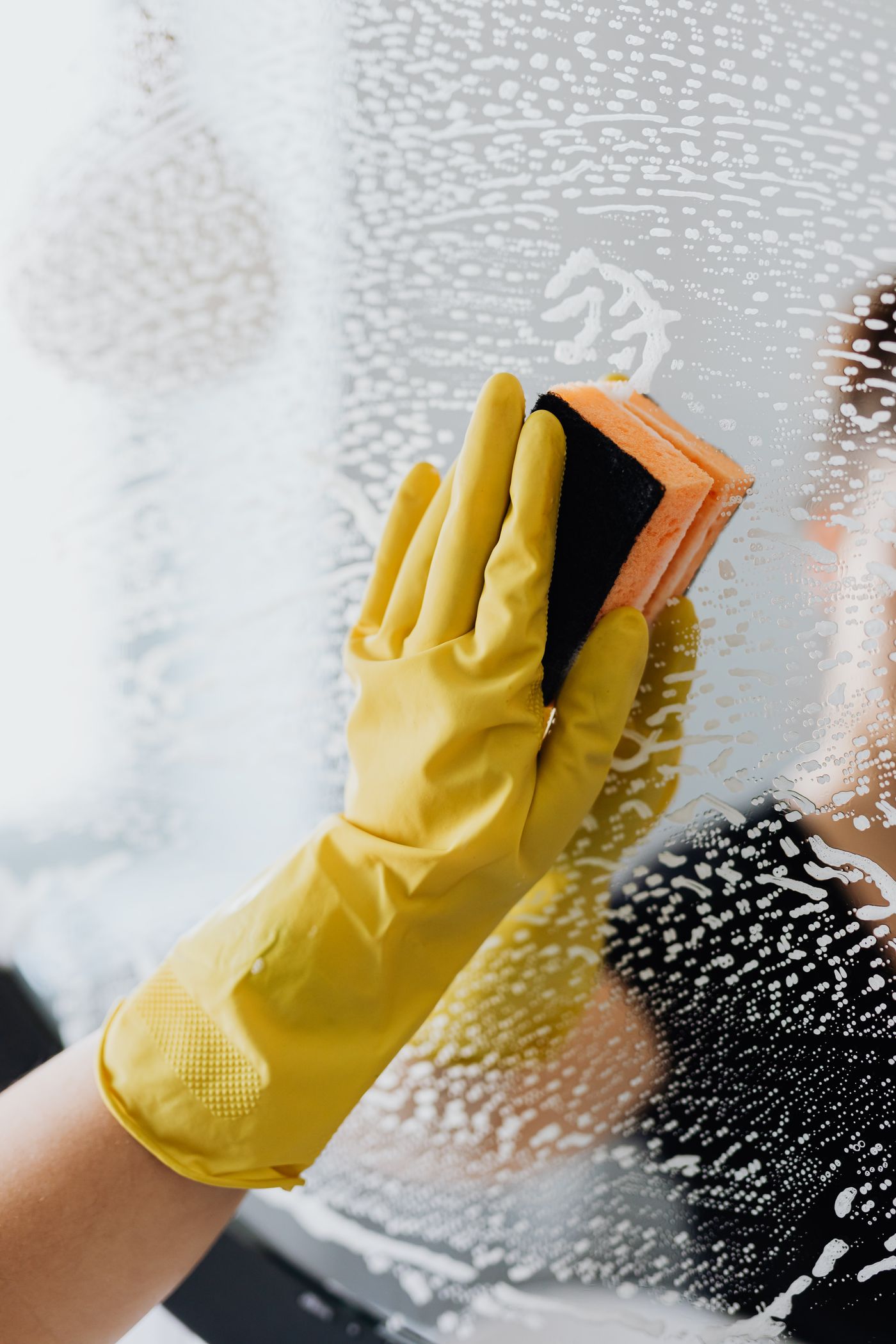 Cleaning supplies arranged for turnover service